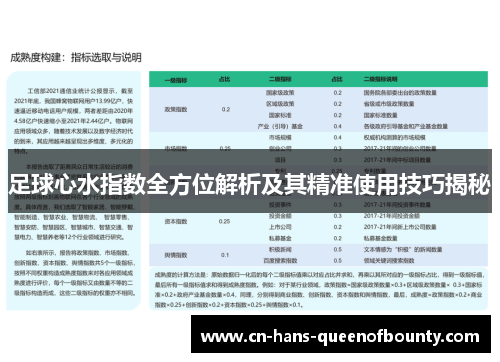 足球心水指数全方位解析及其精准使用技巧揭秘